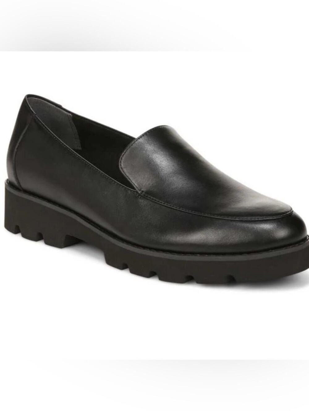 Vionic Kensley Black Leather Lug-Sole Women’s Loafer size 8.5